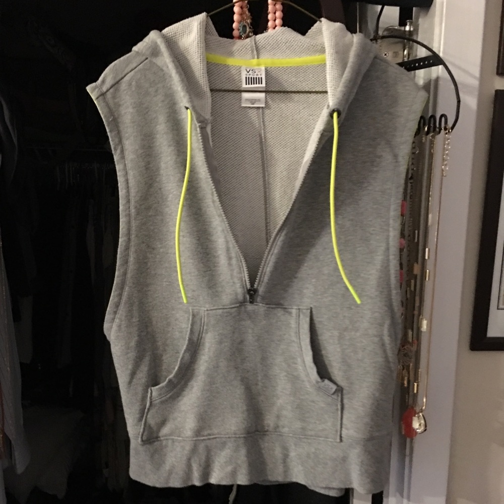 NWOT, VSX Sport, Grey, Sleeveless Workout Hoodie